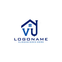 VU Initial for Plumbing Service logo icon vector