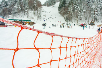 ski net on a ski run, ski resort, Cheget