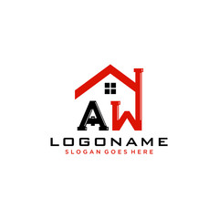 AW Initial for Plumbing Service logo icon vector