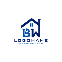 BW Initial for Plumbing Service logo icon vector