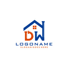 DW Initial for Plumbing Service logo icon vector