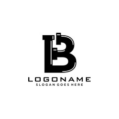 Obraz premium B Initial for Plumbing Service logo icon vector