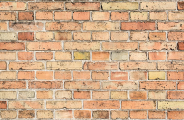 Old red brick wall background