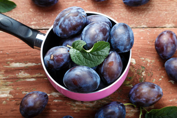ripe purple plums