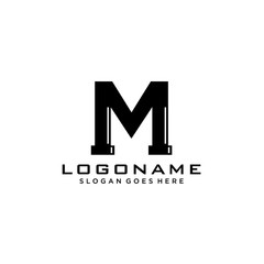 M Initial for Plumbing Service logo icon vector