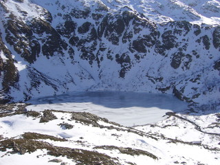 Fototapeta premium winter mountain landscape with mountains and snow
