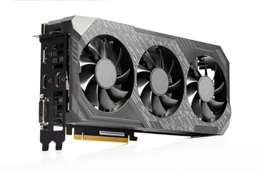 Game graphics card isolated on white background.