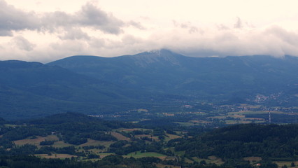 Fototapeta na wymiar Panorama of the Giant Mountains on Karpacz