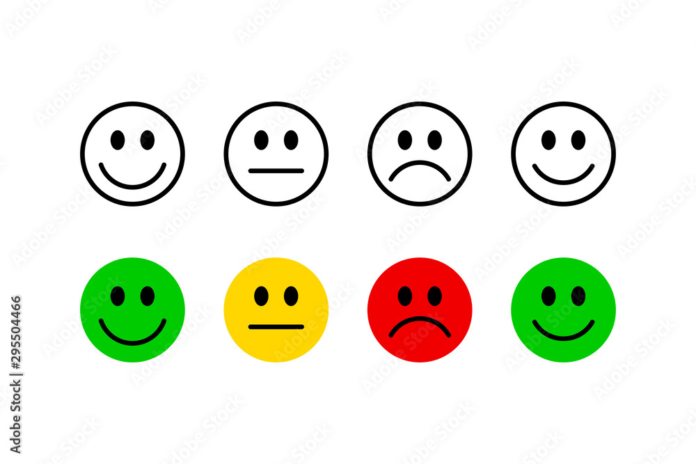 Poster smiley icons set isolated on white background vector design