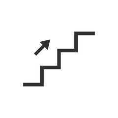 Stairs up icon isolated on white background. Vector illustration.