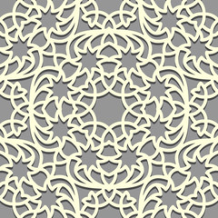 Seamless eastern pattern background. Islamic ornament. Geometric decoration shape. Texture arabian traditional motif.
