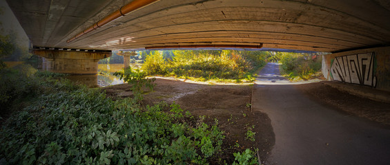 Underpass under the bridge