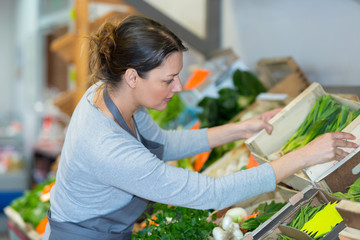 cheerful farmer delivering fresh vegetables