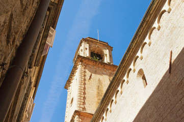 Religious architecture. Montenegro. Old Town of Kotor, UNESCO-World Heritage Site. View of Bell...