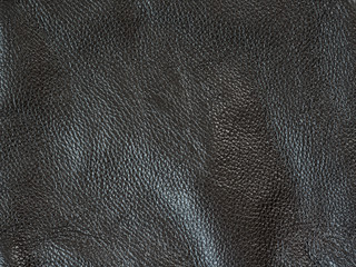Smooth seamless texture Leather. Black color. Close up