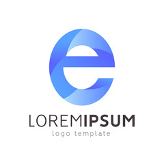 Abstract letter E logotype design. modern 3d logo symbol. vector icon