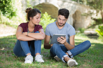 Fototapeta premium young people dating in the park