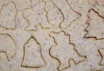 Christmas cookies on wooden background