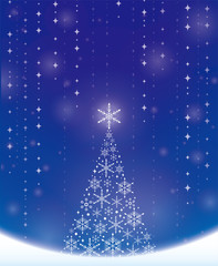 クリスマス　雪の結晶　ツリー　メッセージカード　　クリスマス　雪の結晶　ツリー　メッセージカード　　