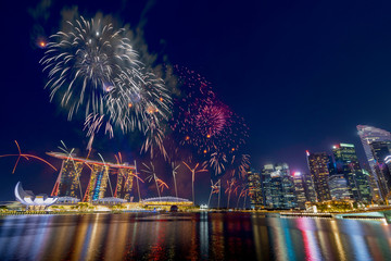 Singapore - August 3: Traveller go to see the fireworks on National day preview at Marina Bay,...