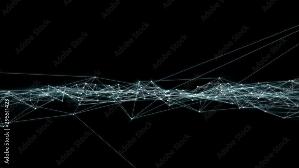 Poster 4k Footage Line Communication Swirl Wave Future Glowing Surface Cool Dynamic Technology Background. Loop Digital Data Flow Reality Futuristic Shape Animation.