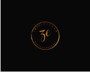 ZE Initial handwriting logo vector