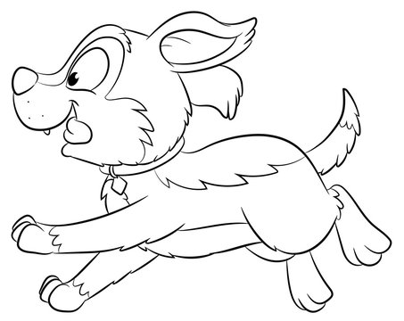 Niedlicher rennender Hund - Vektor-Illustration