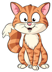 Niedliche sitzende Katze - Vektor-Illustration