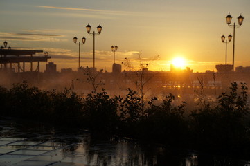 Obraz premium sunset on seafront