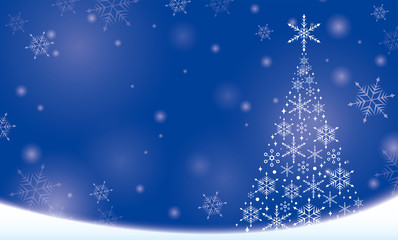Naklejka na ściany i meble クリスマス　雪の結晶　ツリー　メッセージカード　　クリスマス　雪の結晶　ツリー　メッセージカード　　