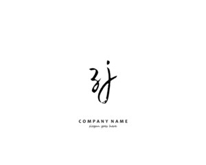 ZJ Initial handwriting logo vector