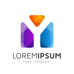 Abstract Y letter logotype design. modern 3d logo symbol. vector icon