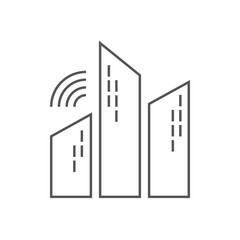 The concept of smart city. The development of the Internet of things. Line icon for web sites and applications. EPS 10