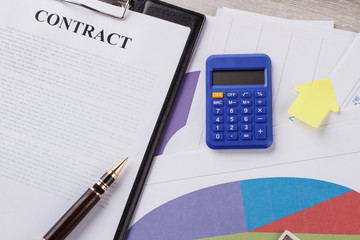 Accountant's tabletop. Start of a career. New working place.