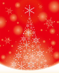 クリスマス　雪の結晶　ツリー　メッセージカード　　クリスマス　雪の結晶　ツリー　メッセージカード　　