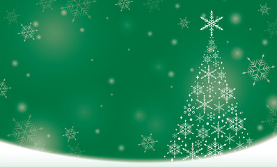 Naklejka na ściany i meble クリスマス　雪の結晶　ツリー　メッセージカード　　クリスマス　雪の結晶　ツリー　メッセージカード　　