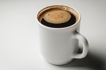 Coffee cup, coffee Foam isolated on white background with clipping path