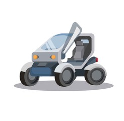 modern futuristic concept of electric car illustration flat