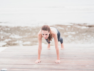 young girl relax on the beach