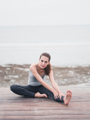 young girl relax on the beach