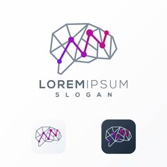 Fototapeta premium brain connect logo design ready to use