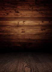 brown wooden interior room.