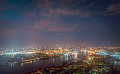Obraz na płótnie Canvas Grand Palace Capital city of Thailand With the Chao Phraya River Surrounding Rattanakosin Island