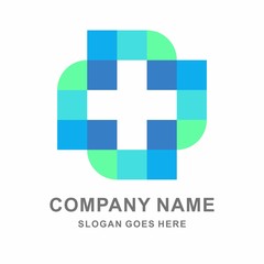 Medical Pharmacy Geometric Cross Business Company Vector Logo Design