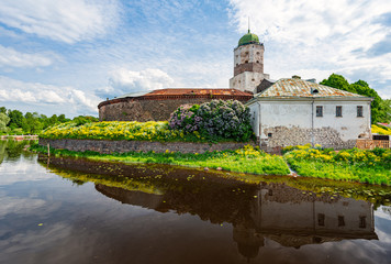 Naklejka premium Vyborg castle in Russia on summer day