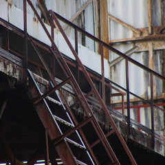 Fototapeta na wymiar Staircase in an old factory