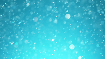 Abstract blue glittering background with blur dots.