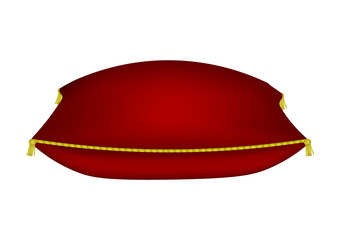 Red luxury pillow. vector illustration