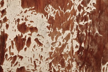 rough brown wood surface with traces of white paint