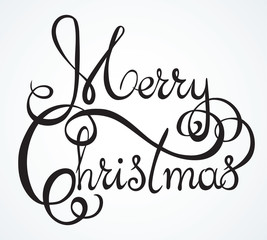 Lettering Merry Christmas. Vector drawing